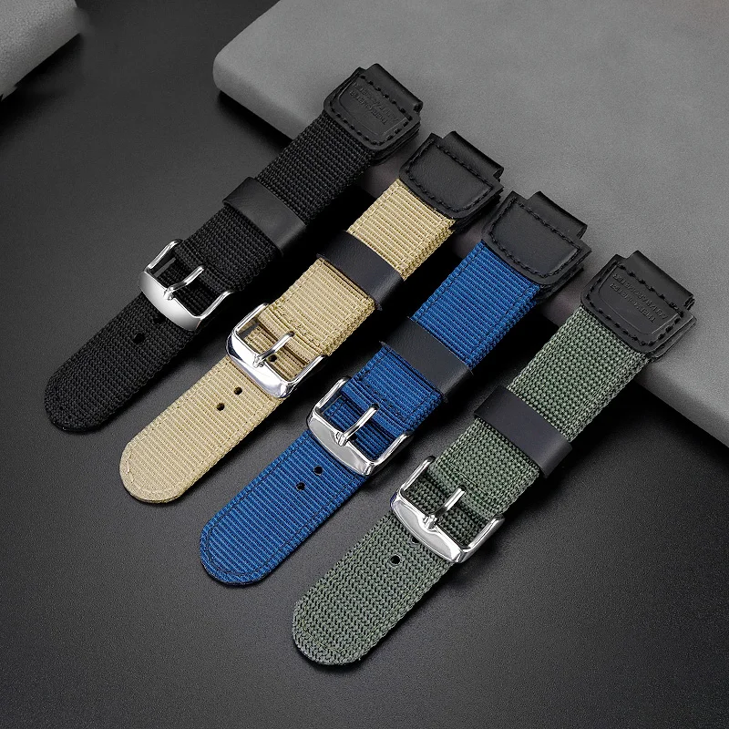 Waterproof canvas wristband for Casio DW-9052 9050 9051 DW6900 modified sports nylon canvas watch strap 16mm bracelet accessorie