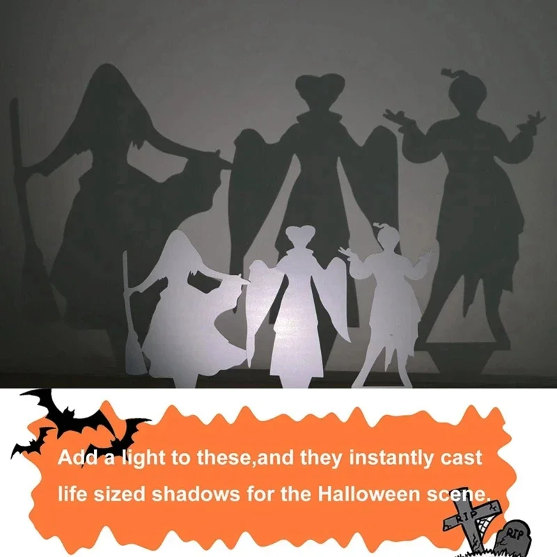 Sisters Garden Stakes Paper-cut Silhouette Halloween Witch Outdoor Projection Frightening and Scary Fun Pieces