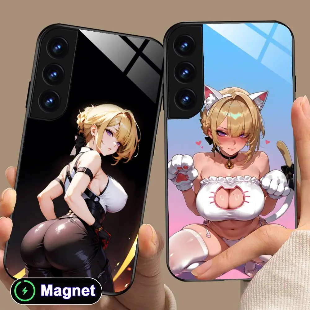 ZZZ Evelyn Phone Case for Samsung Galaxy S26 S25 S24 S23 S22 S21 S20 Note20 Plus FE Ultra Glass Magnet Cover