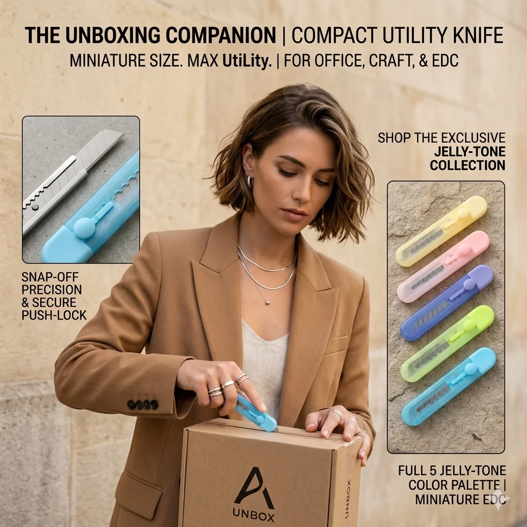 Transparent Utility Knife Lightweight Mini Paper Cutter Frosted Art Knife Transparent Portable Box Cutter For Daily Unboxing