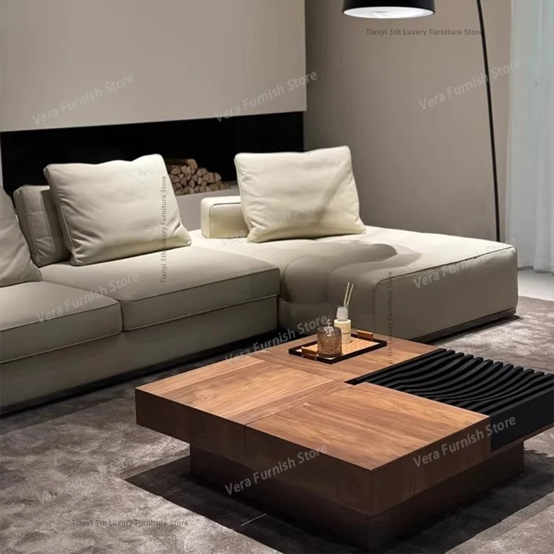 

Vintage style solid wood coffee table Nordic creative living room storage design square coffee table home furniture mesas FYCT