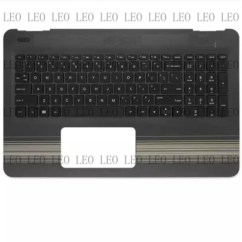 MY for HP Pavilion 15-AU TPN-Q172 Q175 Palmrest Cover Part Keyboard Backlit Gold Stripe