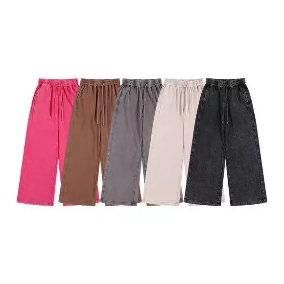 2025 New Retro Loose High-waisted Straight-leg Trousers Men's and Women's Casual Wide-leg Trousers
