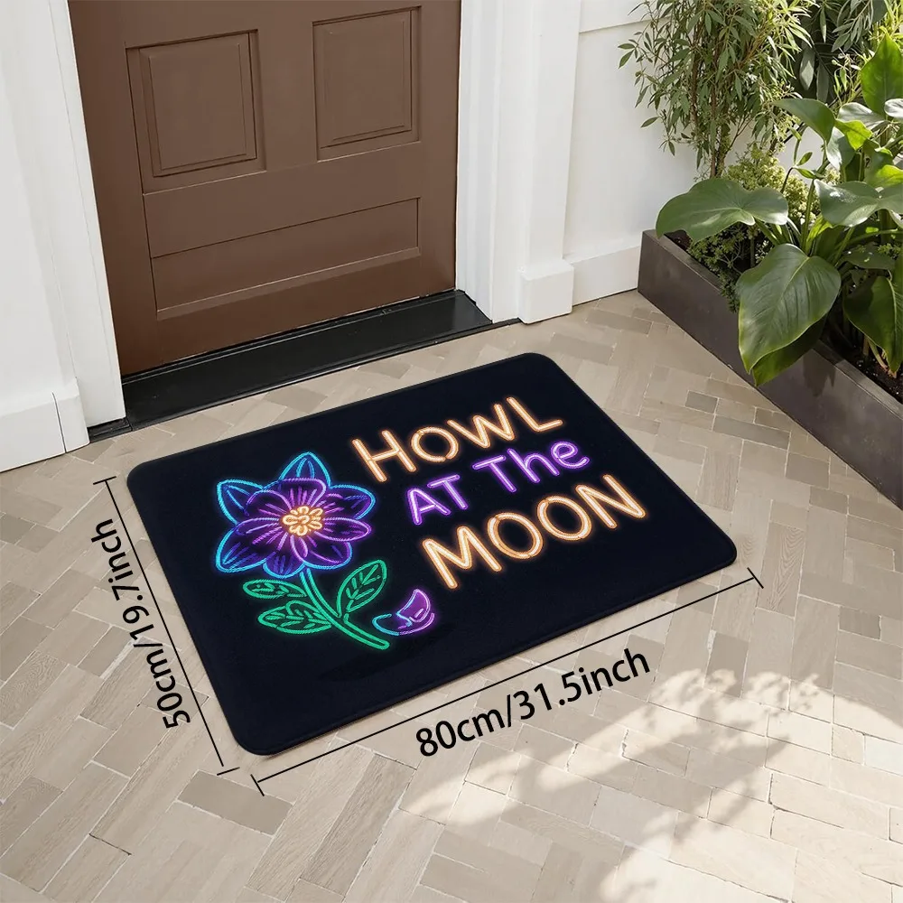 1pc Vampire Theme Doormat, The Perfect Floor Mat for Outdoor And Indoor, Flannel Material, Christmas Decorations, Enhancing Hous
