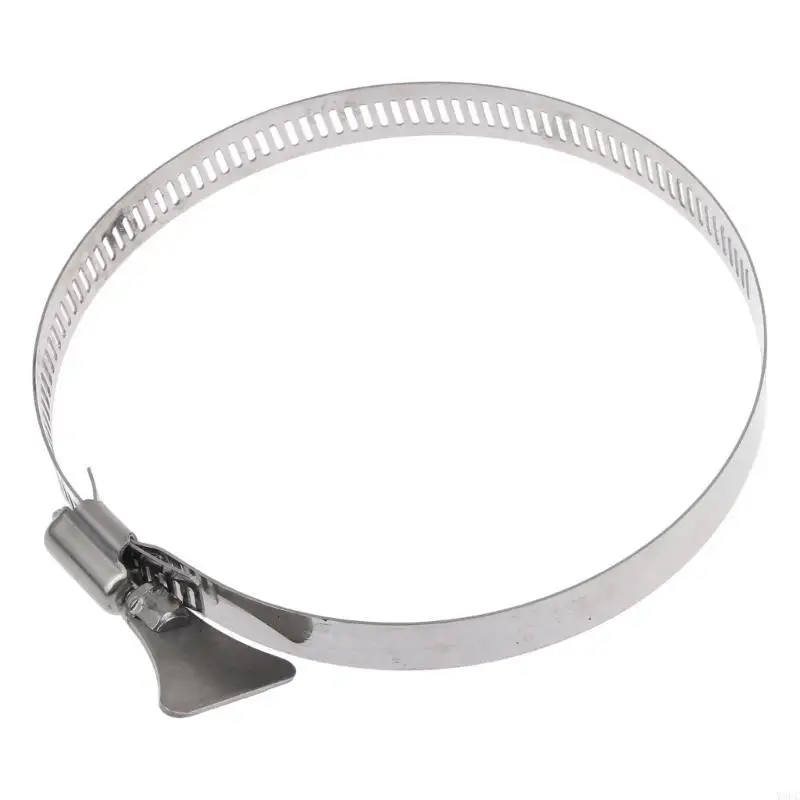 Y9UC 50/75/100/150/200mm Stainless Steel Drive Hose Clamps Adjustable Gear Worm Tube Water Pipe Fixed Clip Spring Cramp