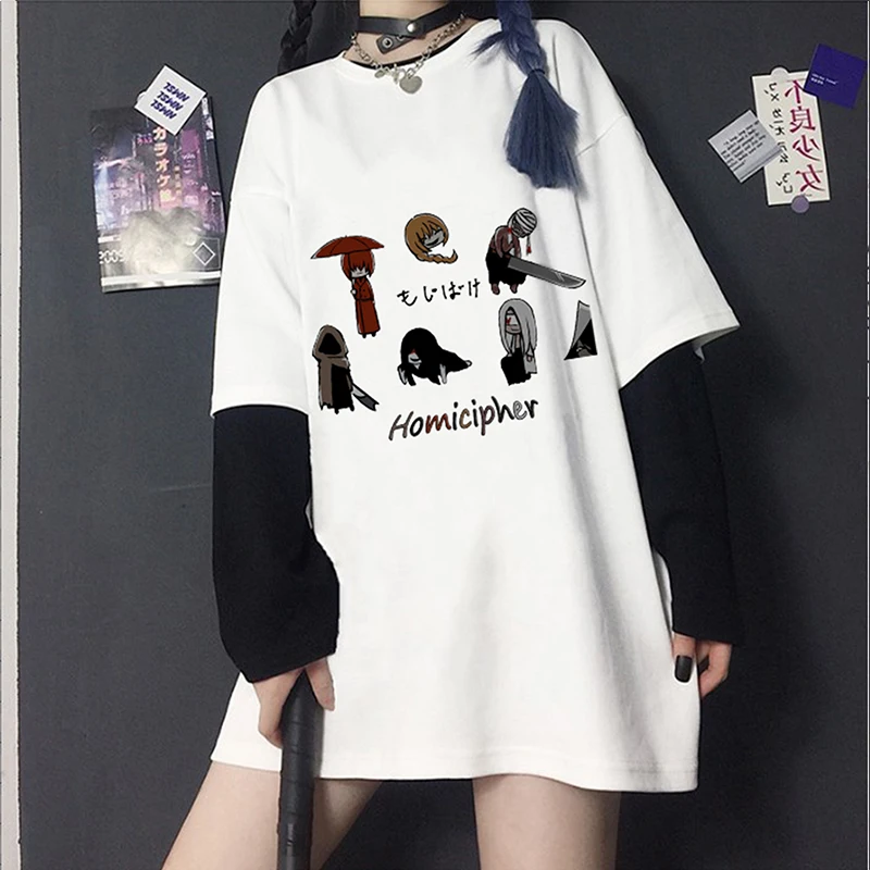 Homicipher Mr.Crawling Cute Game Gothic Y2k Women Man Fashion Summer Casual Round Neck Printing Graphic Tees For Sleeve Cover