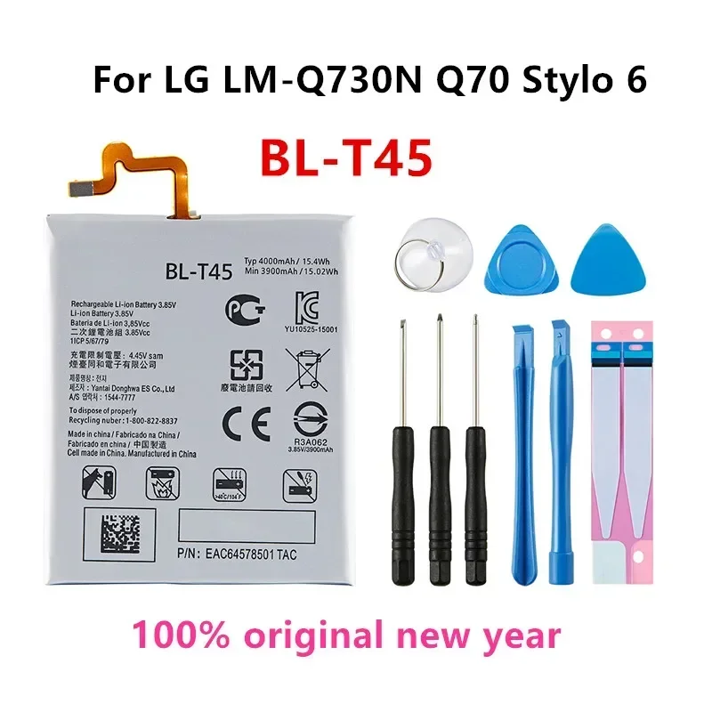 

Original BL-T45 4000mAh Battery For LG LM-Q730N Q70 Q730VMW Stylo 6 Stylo6 BL T45 Mobile phone Batteries+Tools