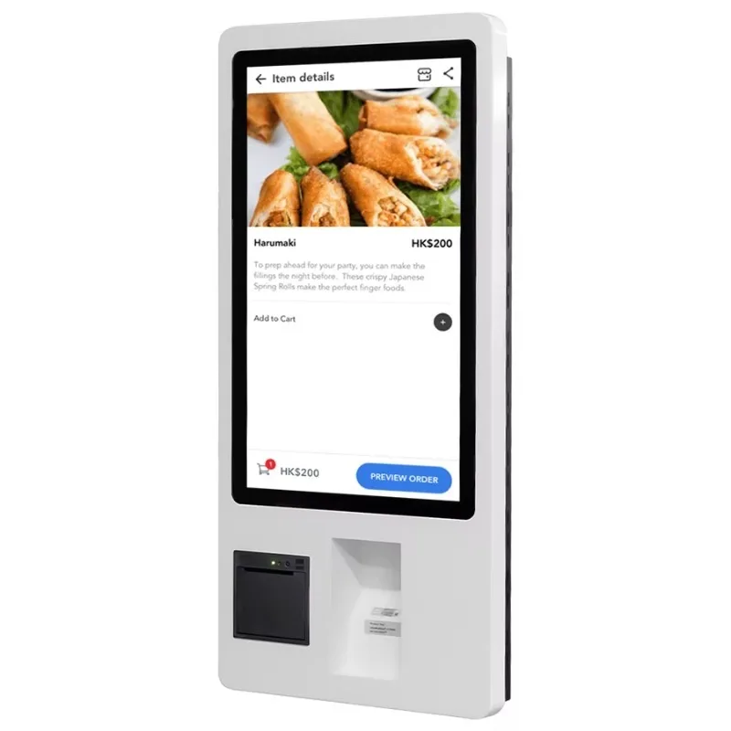 Kiosque de paiement interactif en libre-service de 21,5 pouces et 27 pouces, machines de kiosque de paiement automatique à écran tactile