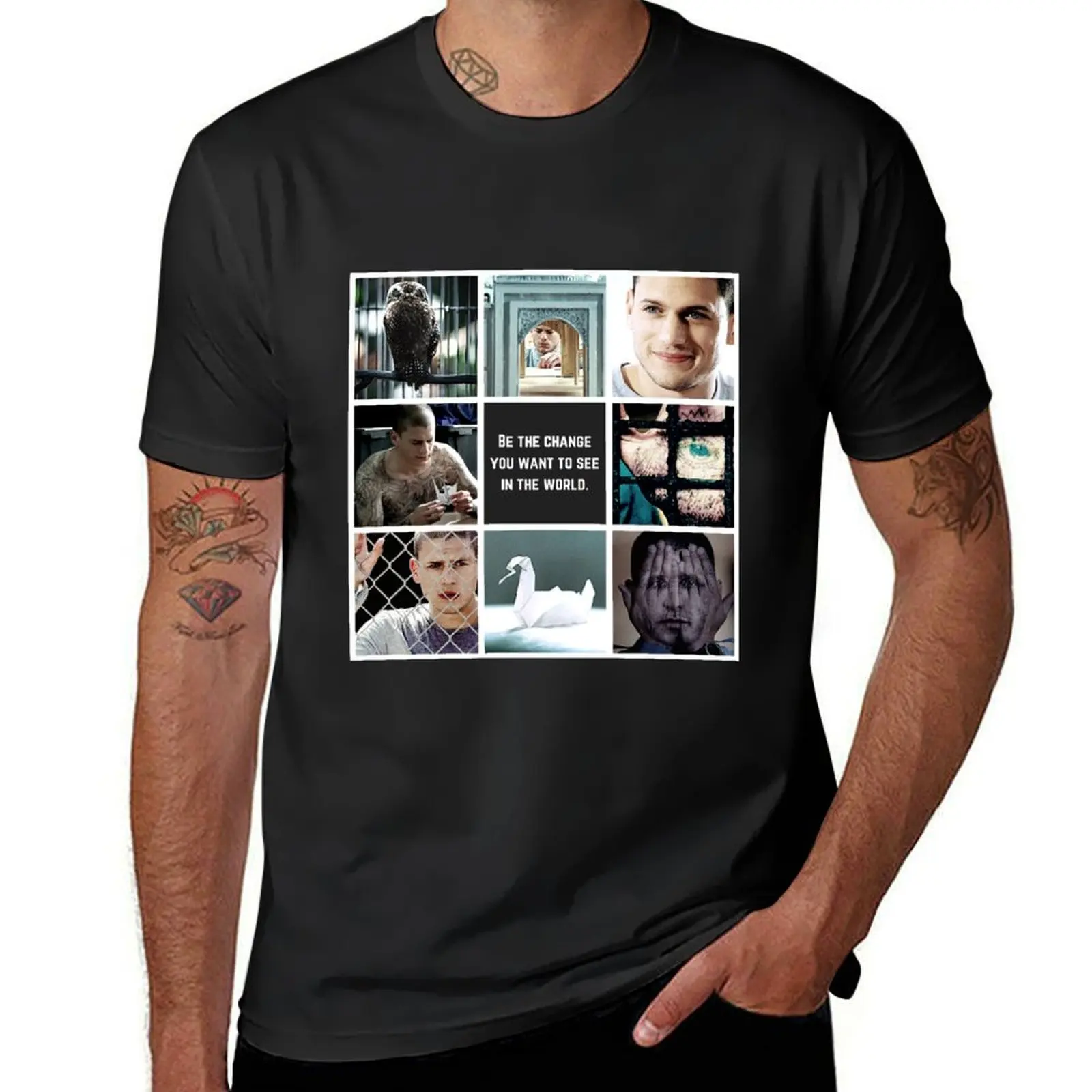 Aesthetic: Michael Scofield T-Shirt boys animal print Aesthetic clothing mens plain t shirts