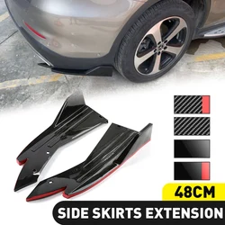 1Set Carbon Fiber Car universal Rear Bumper Lip Wing Side Skirt Separator Spoiler Lip Wing Trim Bumper Separator Trim Protection