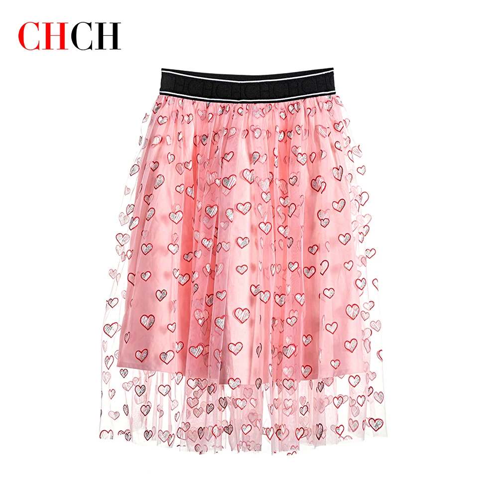 CHCH Girls Love Floral Dress Summer Cute Princess Casual 2023 Summer New Dress Children's Dress Birthday Prom Skirt Girls