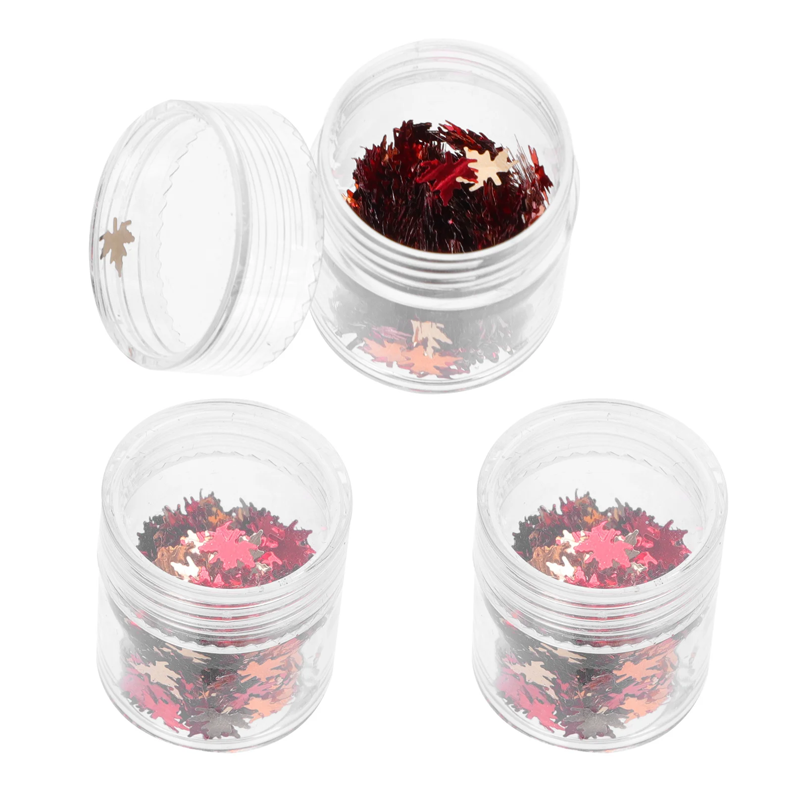 3 Bottles Manicure Sequins Kit Sparkling Nail Art Glitter Decor for Autumn Winter DIY Design Maple Leaf Paillettes
