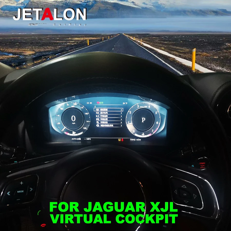 

For Jaguar XJL 2010-2015 Digital Instrument Cluster Virtual Cockpit Speedometer Tachometer Odometer Carplay LCD Dashboard Panel
