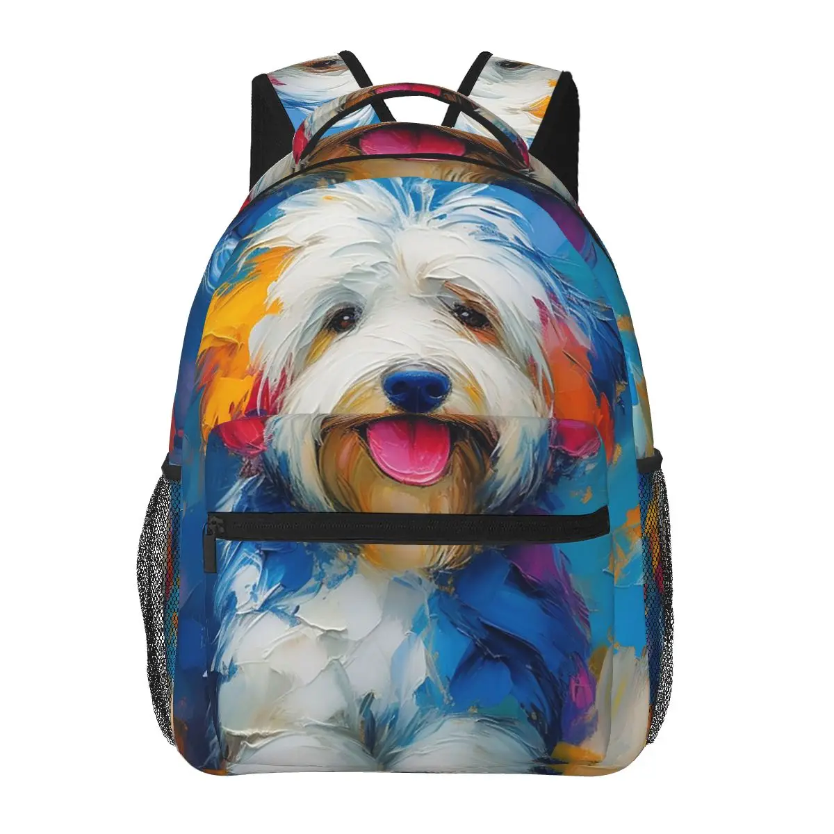 An Old English Sheepdog Journey Backpacks Boys Girls Bookbag Students School Bags Travel Rucksack Shoulder Bag Large Capacity