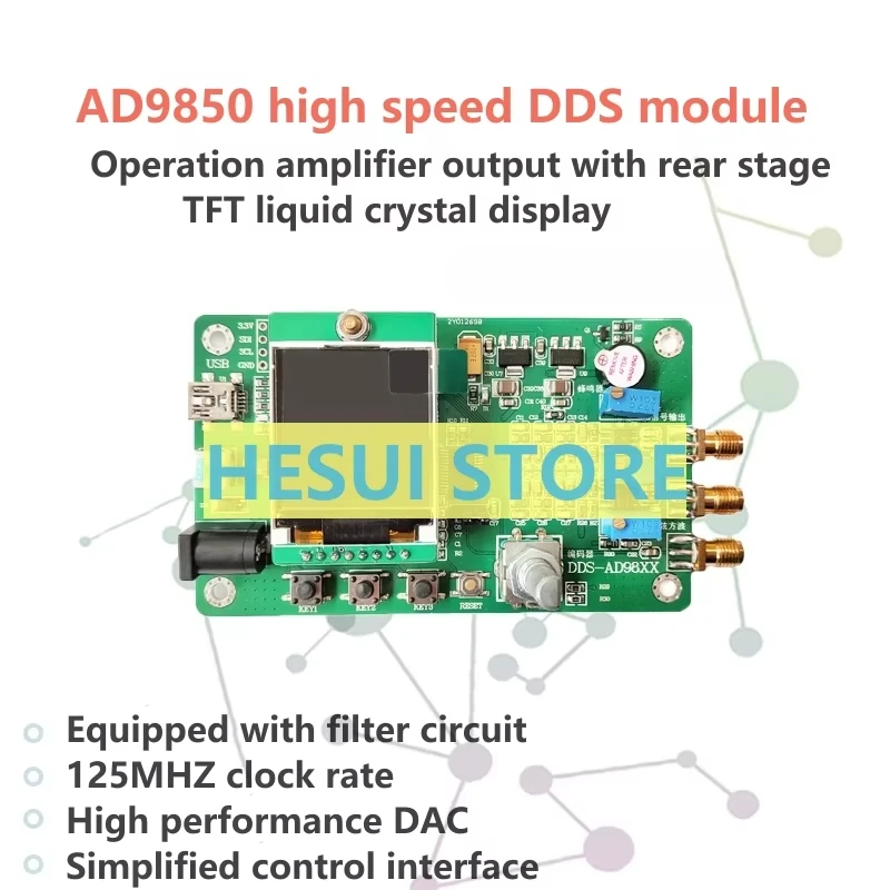 

AD9850 high speed DDS module function signal generator feed program duty cycle adjustable frequency sweep function