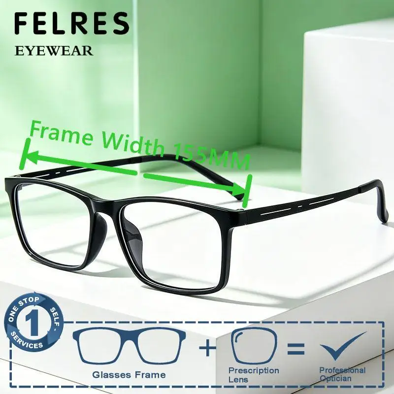 Customize 155mm Oversize Blue Light Blocking Reading Glasses Myopia Glasses Men Square Prescription Photochromic Optical Eyewear