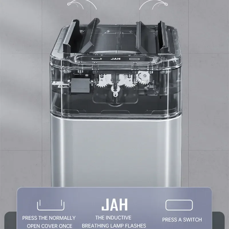 Kitchen Smart Trash Can Large Stainless Steel Garbage Bin Rectangular Waste Bin Luxury 40L Trash Basket Home Wastebasket