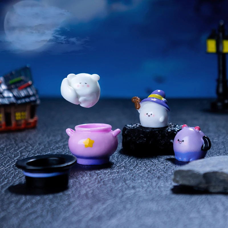 Halloween Miniature Figurines Kawaii Micro Landscape Accessories Halloween Ornaments Room Office Desktop Decor