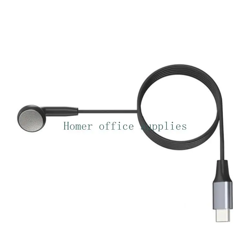 K43B Unilateral In Ear Headphone Type C Corded Earphone Single Sided without Mic Digital Chip Decoding for Easy Communication