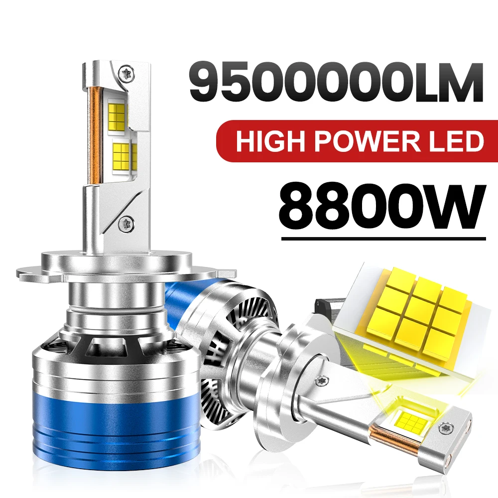 

8800W 9500000LM H7 H4 H11 Led Headlight High Power 9585 CSP Canbus H1 H8 9005 HB3 9006 HB4 9012 HIR2 Turbo Lamp Car Led Headlamp