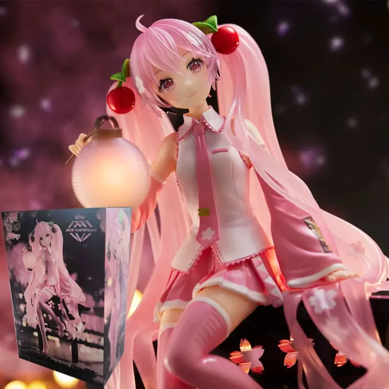 Original Taito Amp Miku Figure Anime Sakura Artist's Masterpiece Cherry Carrying Lantern Action Collectible Kids Gift