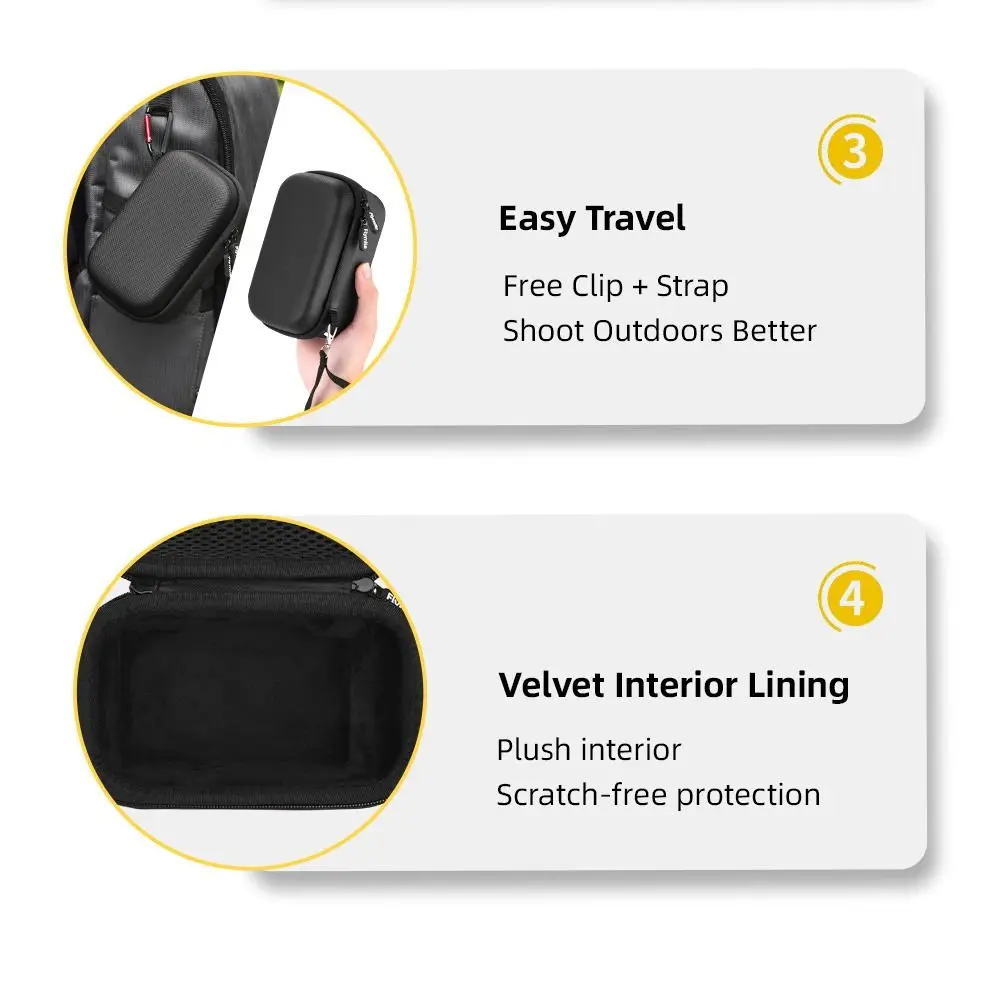 

Portable Street Photography Kit Storage Bag Shockproof Mini Xplorer Grip Protective Case for DJI Osmo Action 3/4/5 Pro