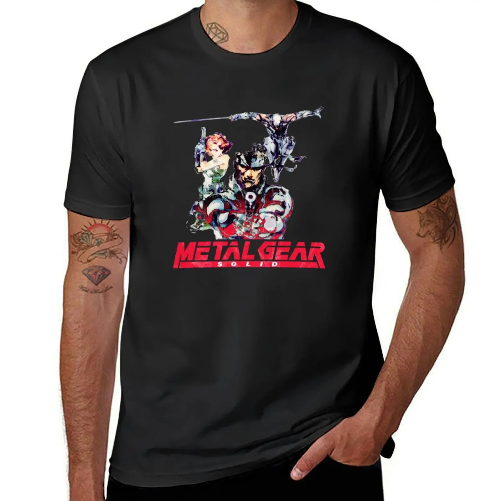 

Retro Metal Gear Solid T-Shirt quick drying hippie clothes Short sleeve tee boys whites fitted t shirts for men