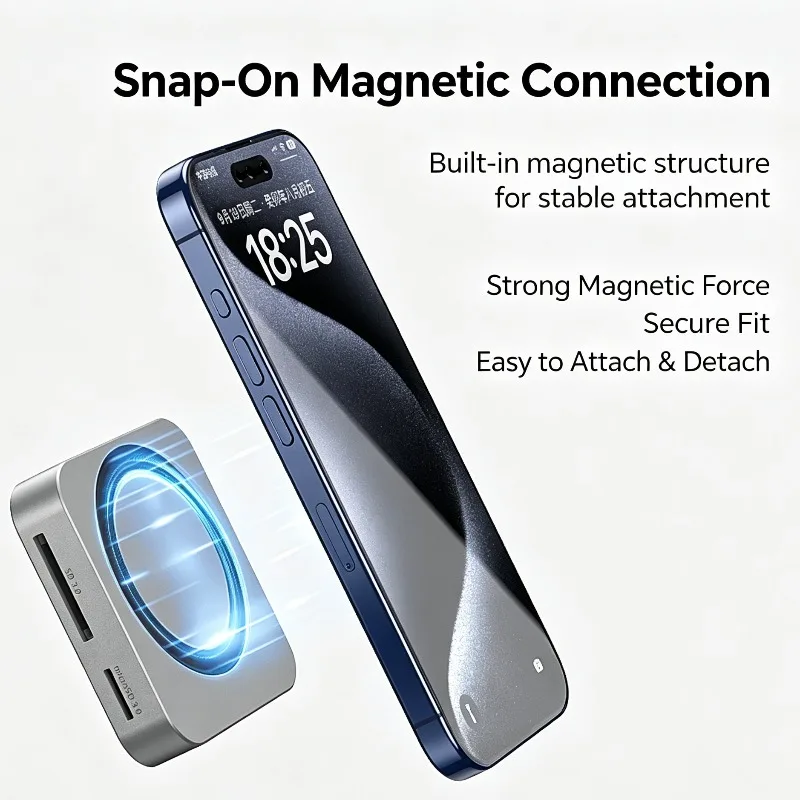 Magnetic M.2 NVMe SSD Enclosure Docking Station HDMI Output Type-C 3.2 PD Fast Charging Multiport Laptop Converter