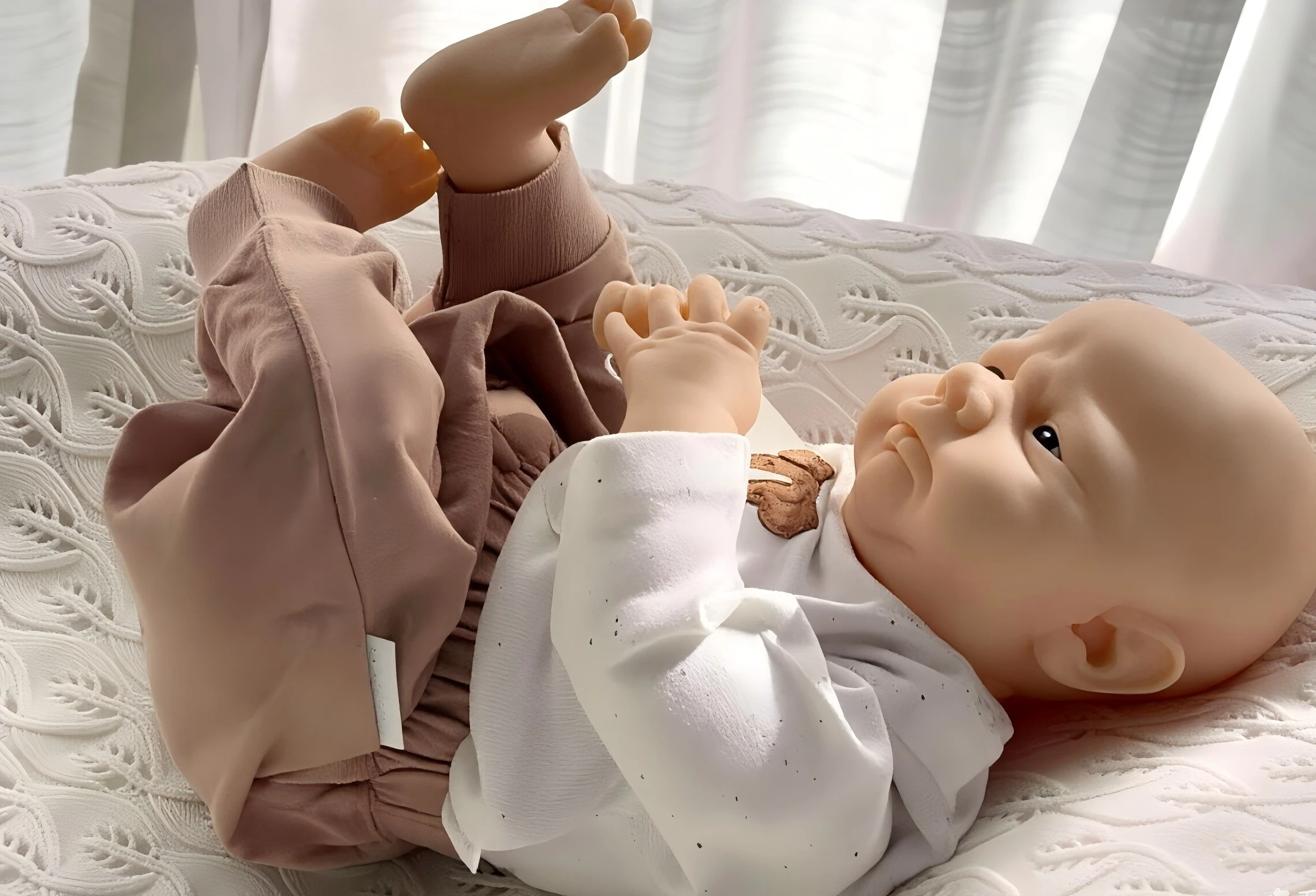 NPK 19inch Reborn Doll Making Kit Kobi Unfinished Unpainted Blank Soft Vinyl Body with Cloth Joints And Eyes for Collectors