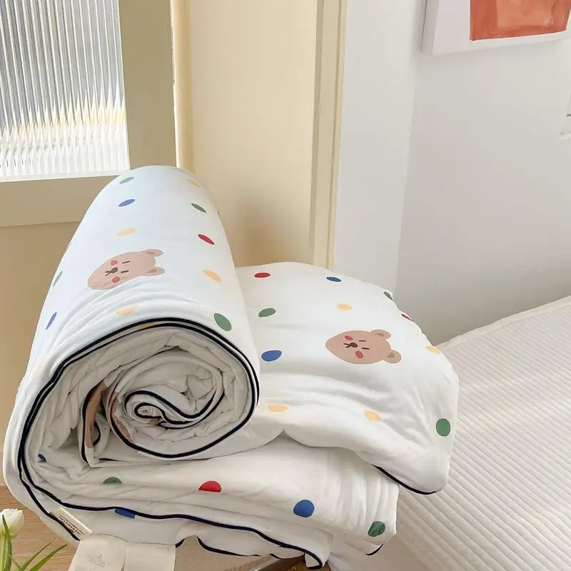 

Baby Summer Lightweight Washable Air Conditioning Quilt Children's Bedding Soft Fabric Durable Fiber Fill Allergy Free Comforter