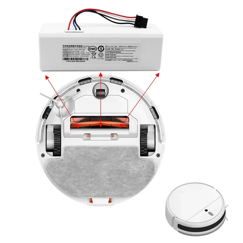 AIMJIN 12800mAh 14.4V بطارية ليثيوم أيون بديلة لشاومي مكانس كهربائية للكنس P1904 4S1P MM