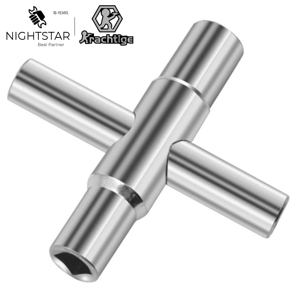 4in 1 Universal Faucet Wrench for Bathroom Electric Meter Cabinets Radiator Bleeding 6.5mm 7mm 8mm 9mm Square Key Socket Spanner
