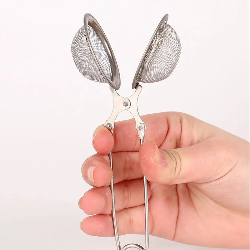 1/2 قطعة الفولاذ المقاوم للصدأ الشاي الكرة سلسلة قابلة لإعادة الاستخدام تسرب الشاي مقبض مصفاة شاي الشاي Infuser شبكة غربال أداة تصفية الكرة #3