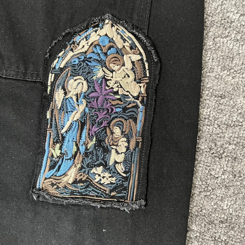 2026 High Quality Black Casual Derschutze Jeans Street Hip-hop Men Women Loose Embroidery Denim Trousers