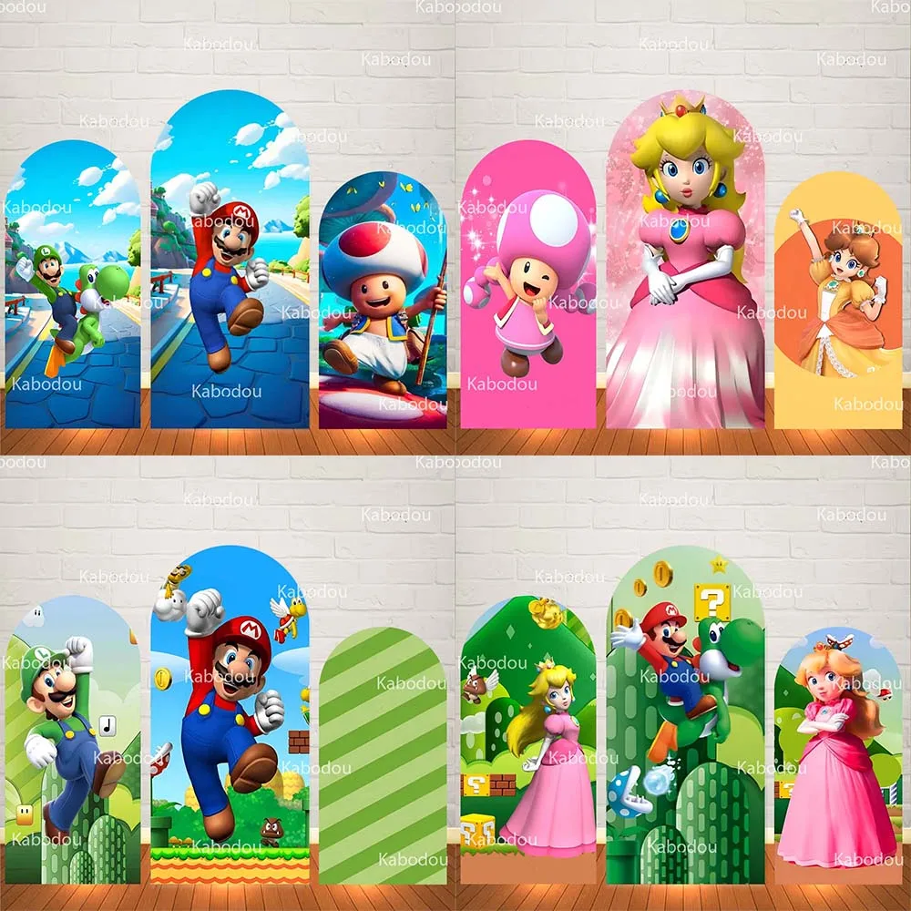 

Super Marios Backdrop Arch Cover Girl Boy Birthday Party Decoration Baby Shower Photo Photography Background Studio Prop