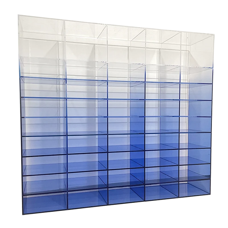 

Acrylic gradual change transparent display cabinet, jewelry figure model cabinet, clothing store shelves, lattice display