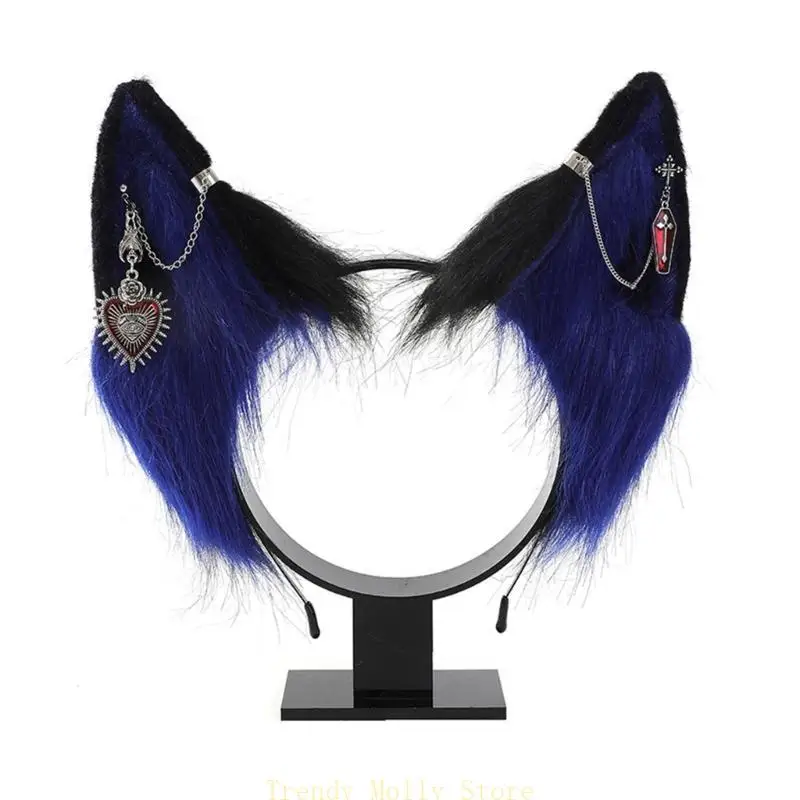 N5KB Furry Ear Hairhoop Girl Nhập vai Đạo cụ Part