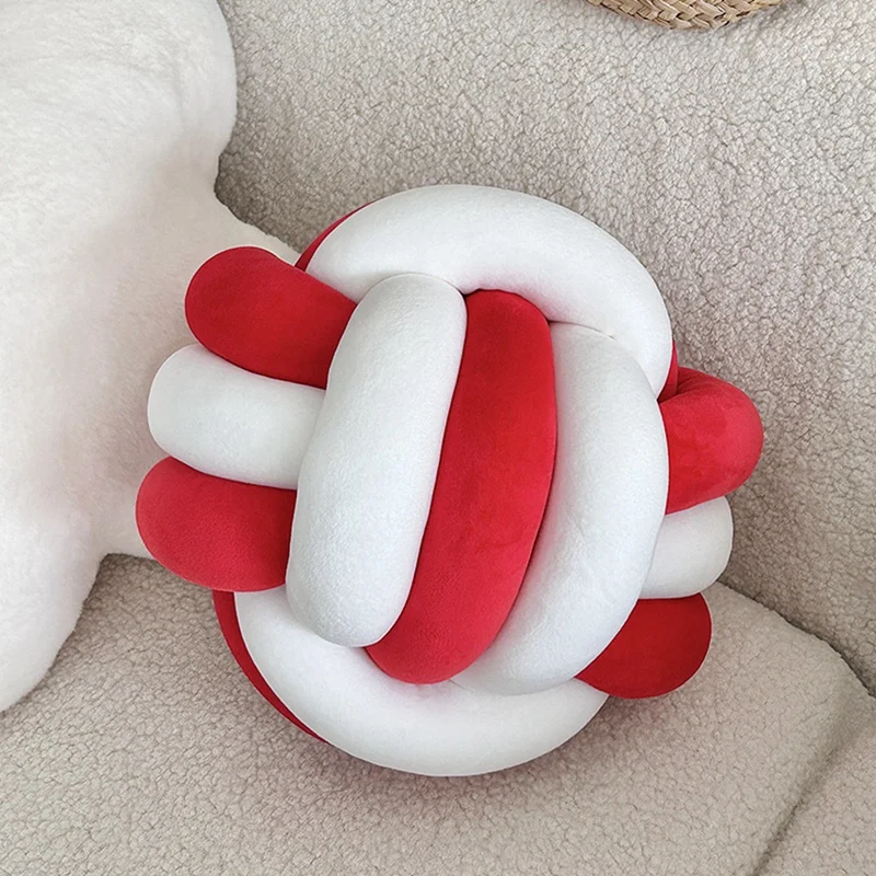 Knot-Shaped Spherical Plush Cushion Sleeping Companion Sofa Decoration Pillow Hand-Woven Pillow