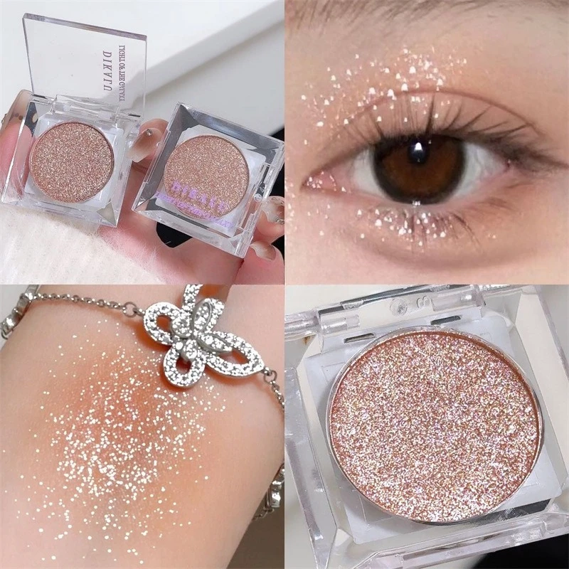 Galaxy Eyeshadow Palette Crushed Diamond Sparkling High Intensity Shimmer Pearlescent Makeup Long Lasting Pigmented Bronzer