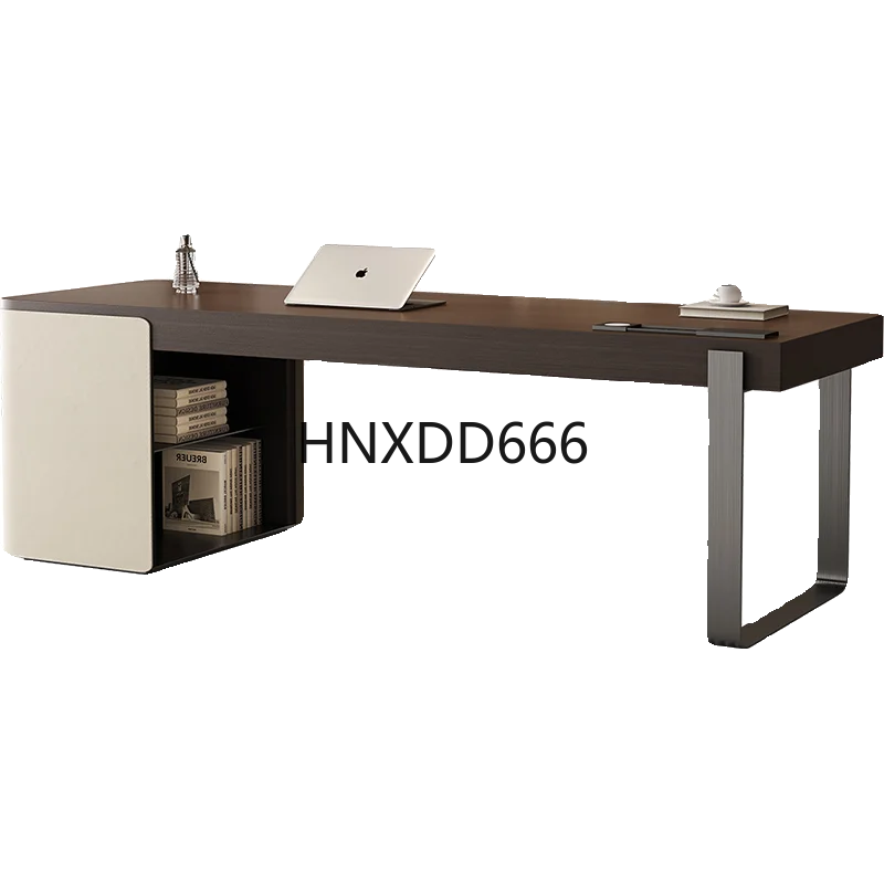 

Small household study light luxury computer desk integrated