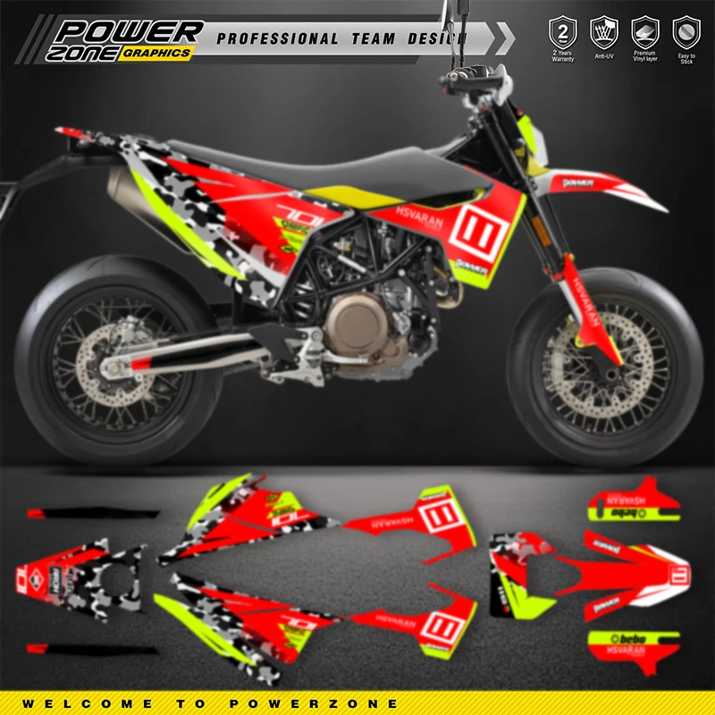 PowerZone Custom Team Graphics Decals Stickers Kit For Husqvarna Decal 15-20 701 SUPERMOTO ENDURO 2015-2017 2018 2019 2020 013