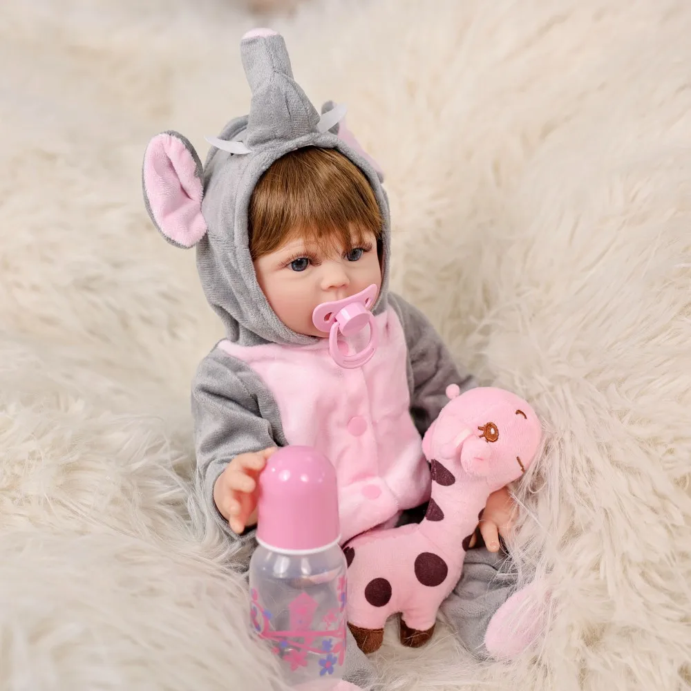 ตุ๊กตาไวนิล Cloveray ขนาด 20 นิ้ว รุ่นคลาสสิก แบบเต็มตัวเหมือนจริง ชุดตุ๊กตาช้างน่ารักสุดๆ ของขวัญคริสต์มาสสำหรับเด็ก