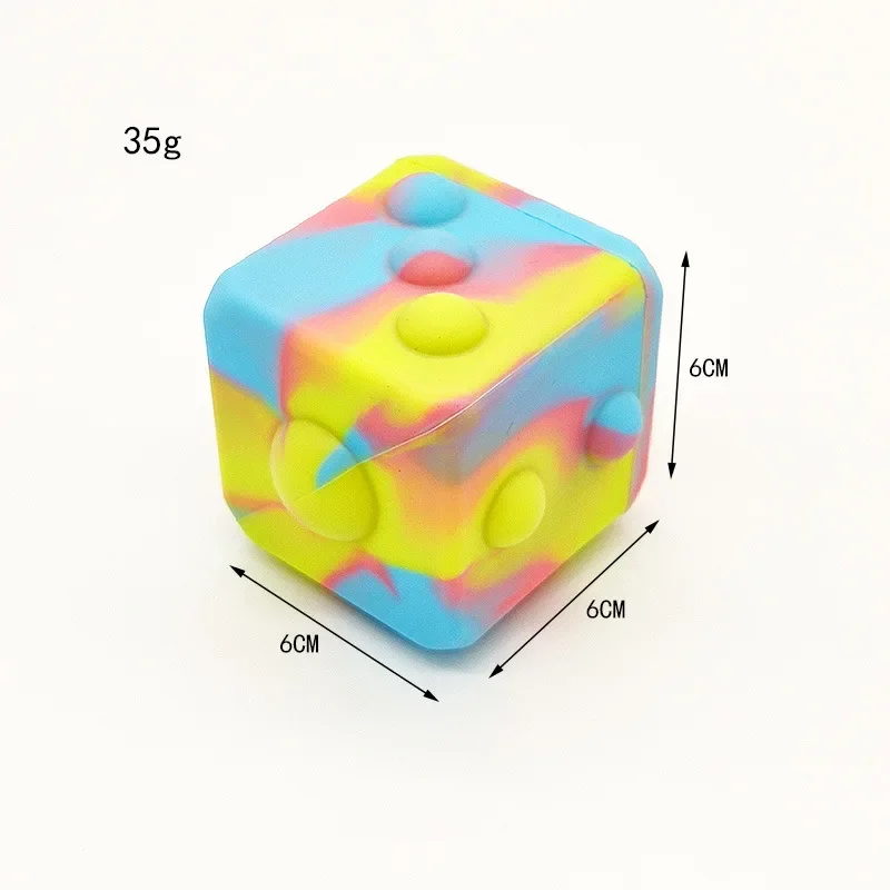 3D Decompression Dice Pop Fidget Toys Its Squishy Puzzle Push Bubble Simple Dimple Anti Stress Squeeze Toys for Kids