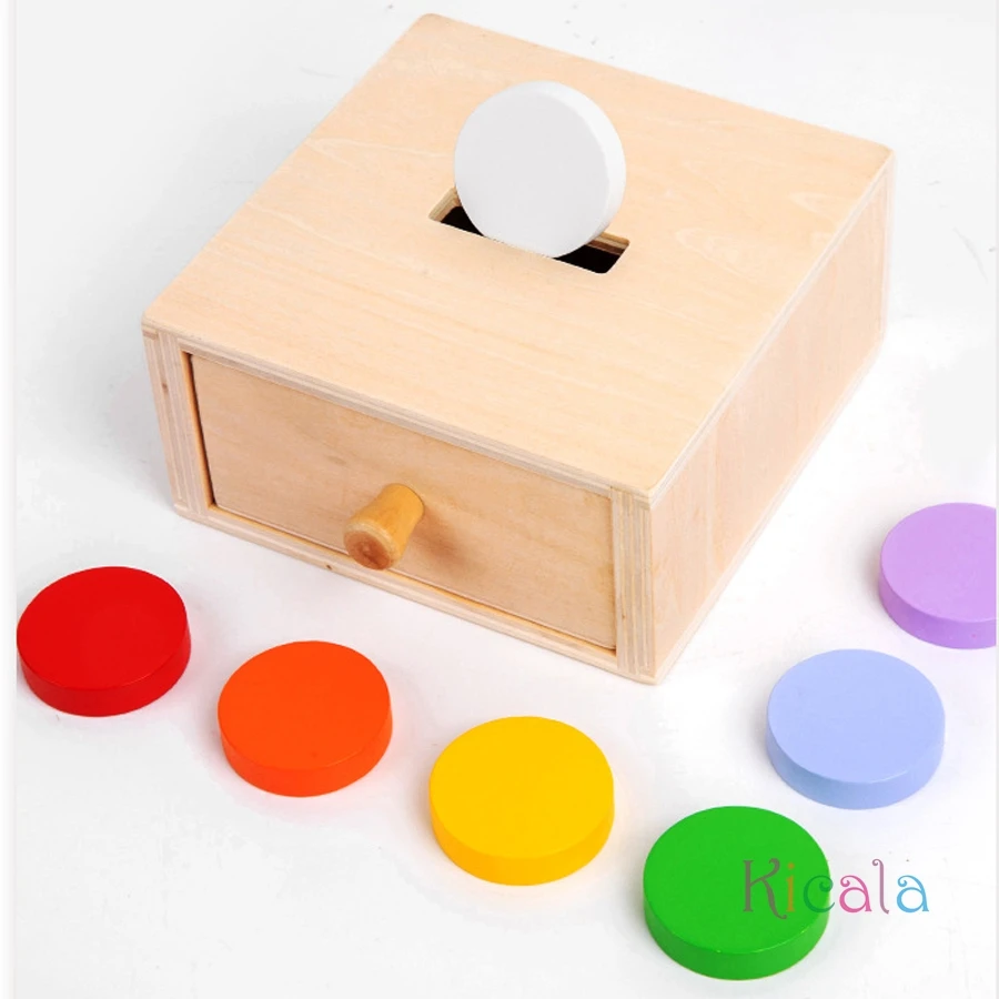 Kids Wooden Montessori Sensory Toys Permanence Objects Target Coin Box Color Ball Sorting Games Fine Motor Skill Education Toys