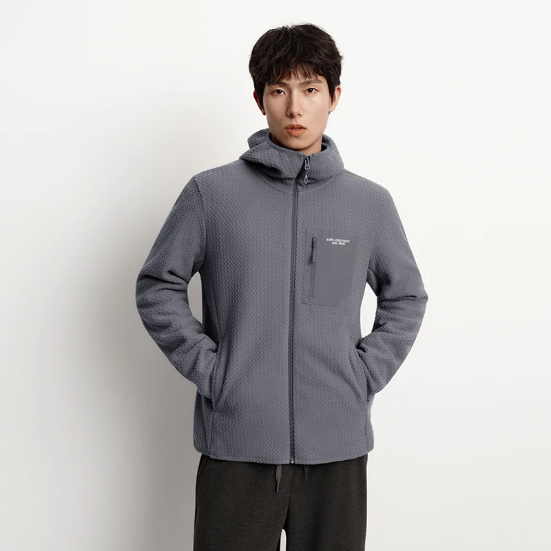 Semir veste hommes antistatique polaire tricot 2025 hiver nouveau haut à capuche Patchwork extérieur à la mode vêtements pour hommes