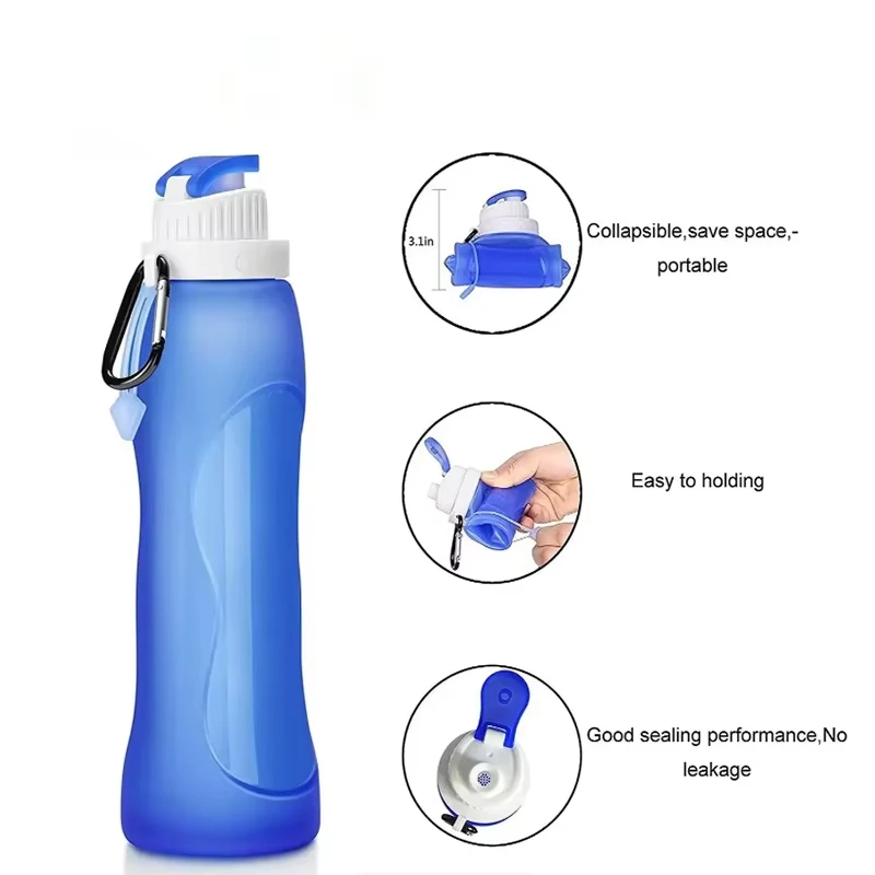 

320/500ML Silicone Water Bottle Collapsible Sport Portable Cup Lightweight Drinking Bottles Cycling Travel Outdoor Sports