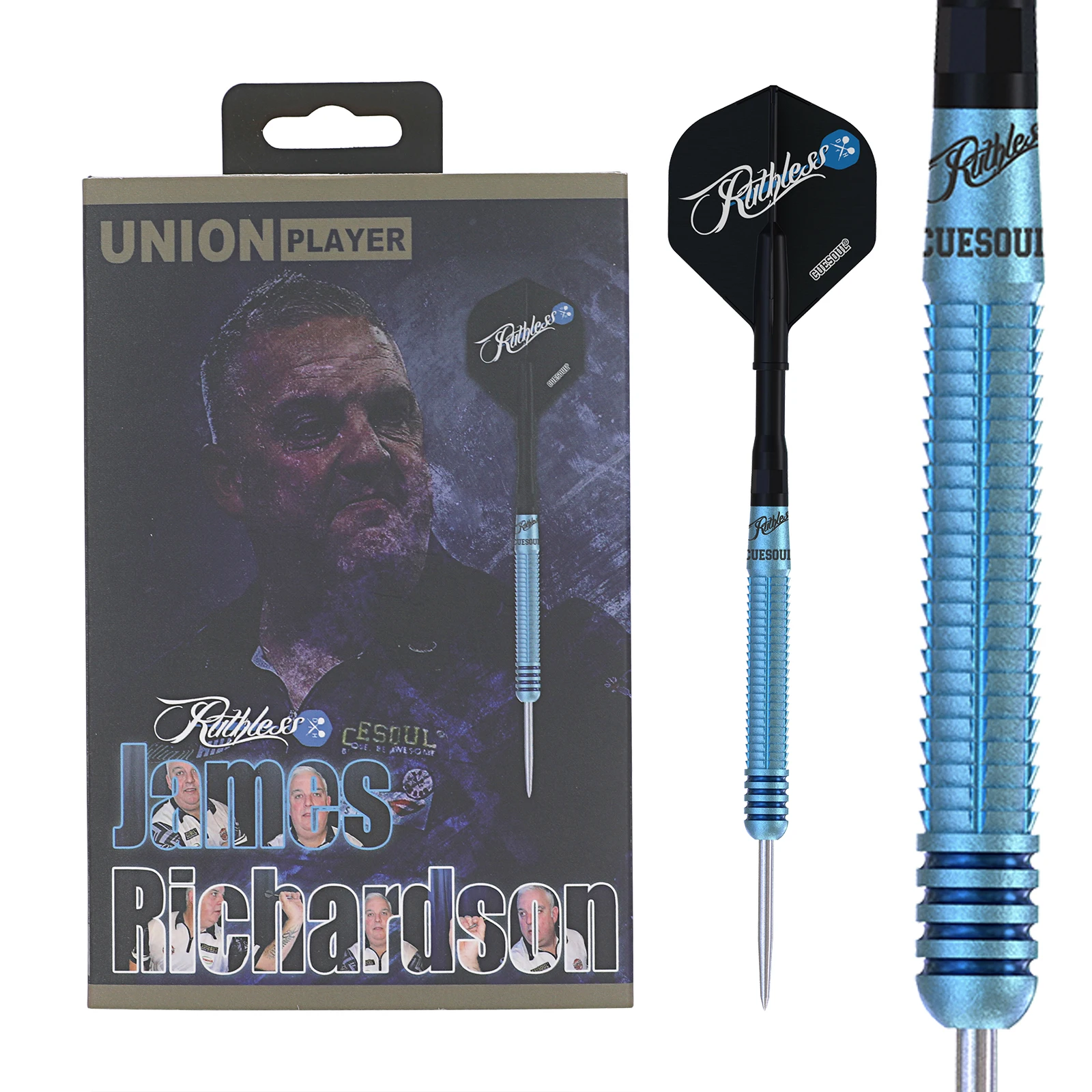 

CUESOUL JAMES RICHARDSON "RUTHLESS" 25g 90% Tungsten Steel Tip Dart Barrels,Oil Paint Special Edition