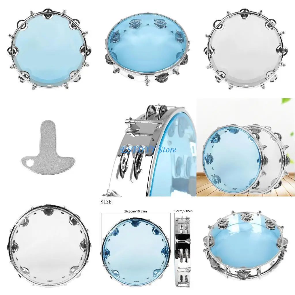 

G6DE Percussion Drum Tambourine Double Row Tambourine Round Form Musical Tambourine