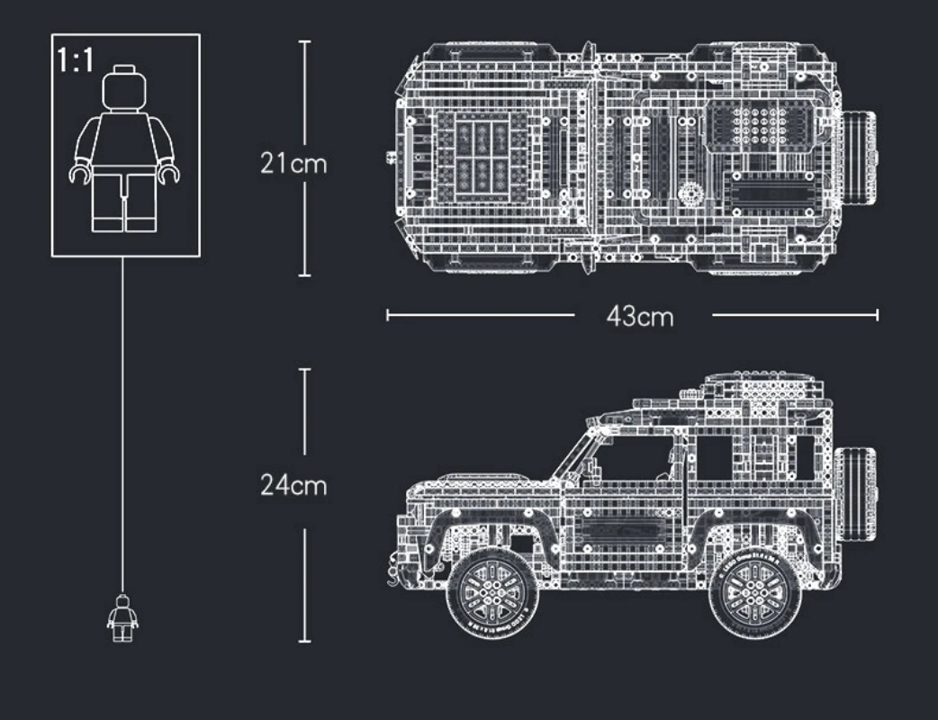 42110 Technic Land Rover Defender Collector Model Car Off Road 4x4 Car, modello esclusivo da collezione, Advanced Building Set