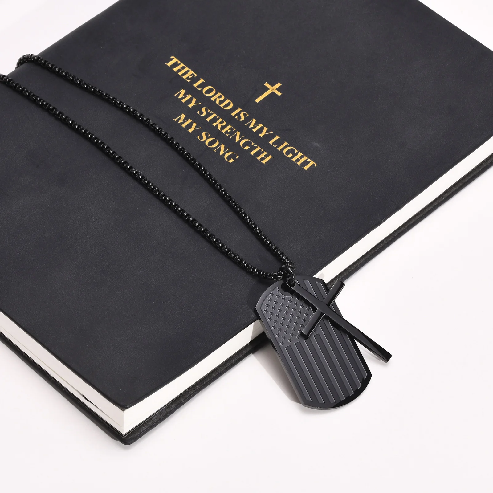 Black Cross Necklaces for Men, - Mens Dog Tag Necklace ulasan dan harga